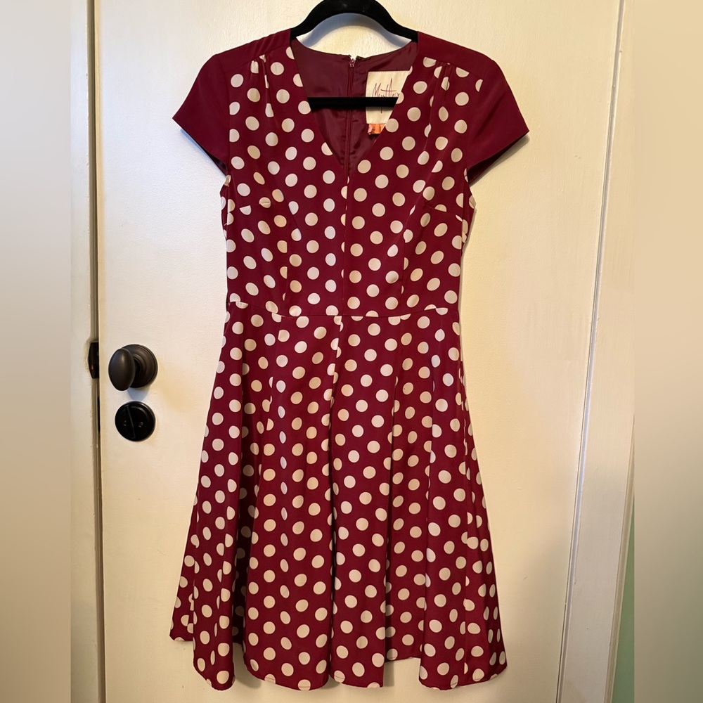 ModCloth Scarlet Polka Dot Fit & Flare Dress